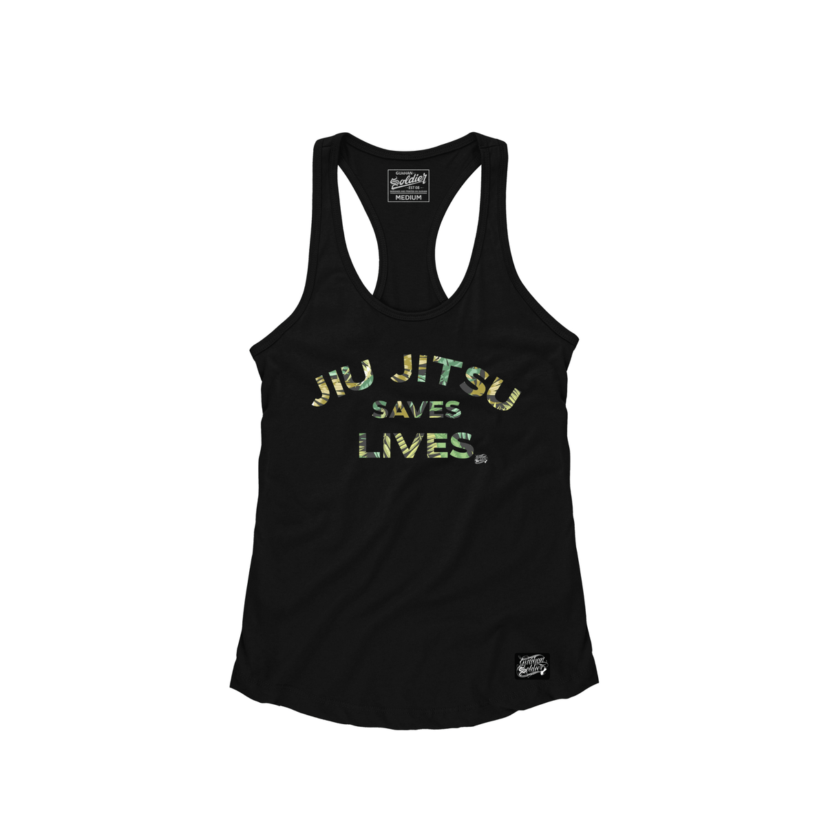 Guåhan Soldier Women’s Floral Jiu Jitsu Racerback