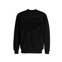 Guåhan Soldier Men’s "Script" Black on Black Crewneck Sweatshirt