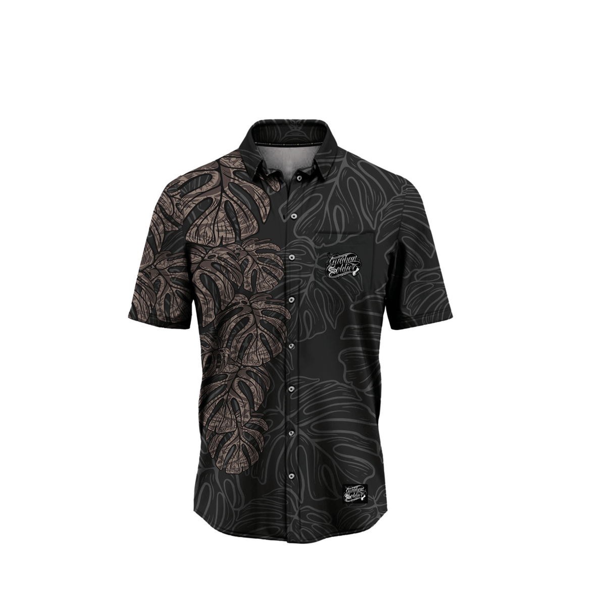 Guåhan Soldier Men’s “Monstera Leaf” Button-Down