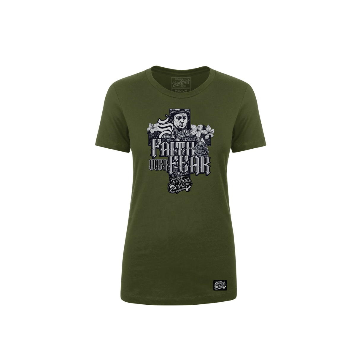 Guåhan Soldier Women’s “Faith Over Fear” T-shirt