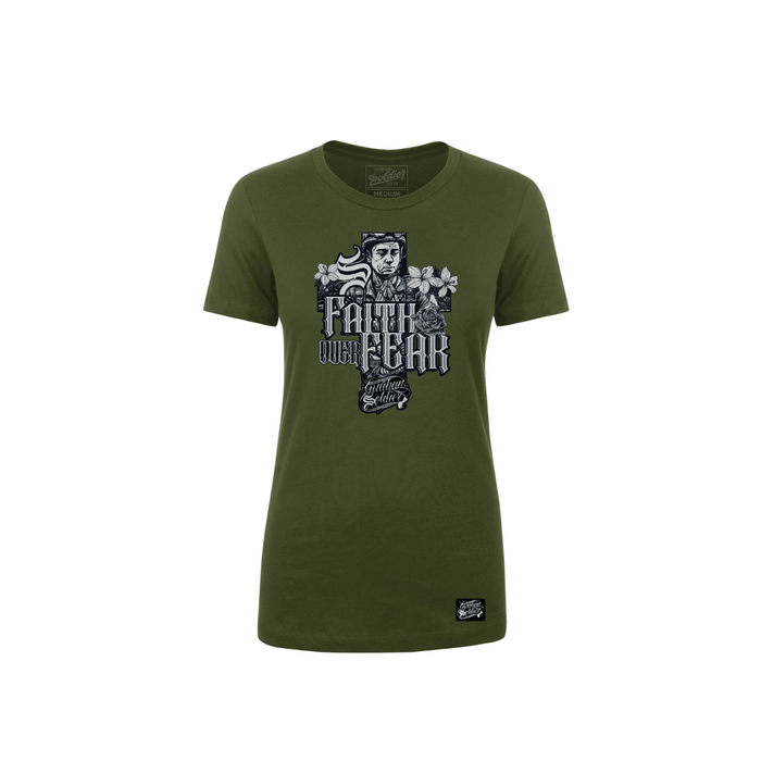 Guåhan Soldier Women’s “Faith Over Fear” T-shirt