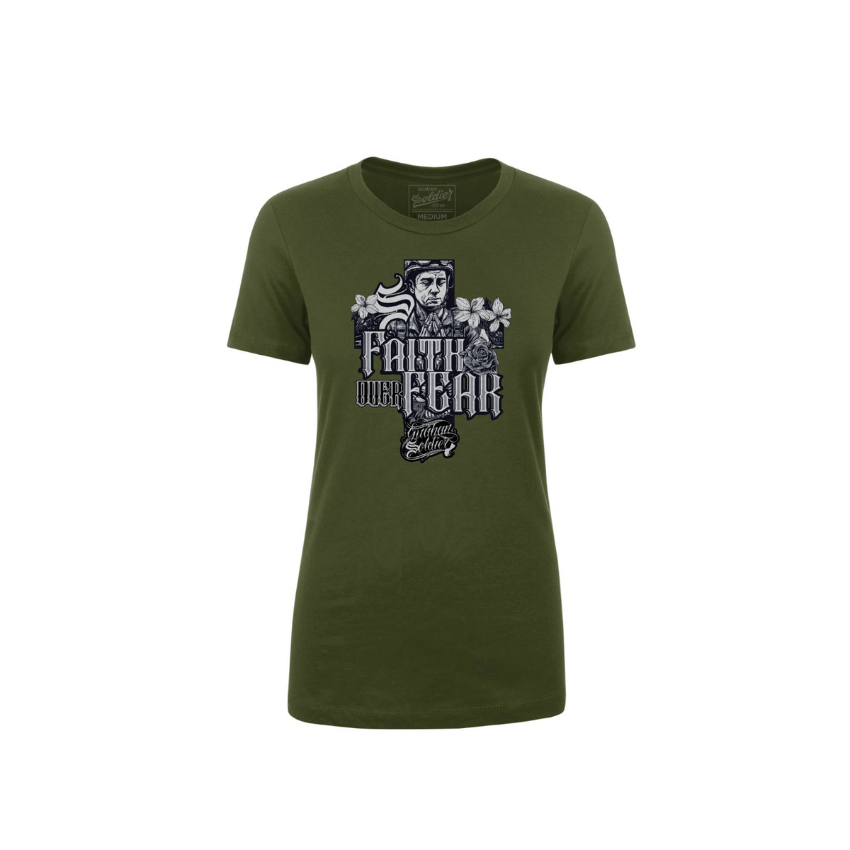 Guåhan Soldier Women’s “Faith Over Fear” T-shirt