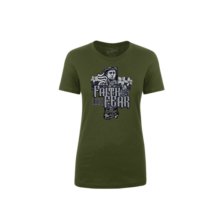 Guåhan Soldier Women’s “Faith Over Fear” T-shirt