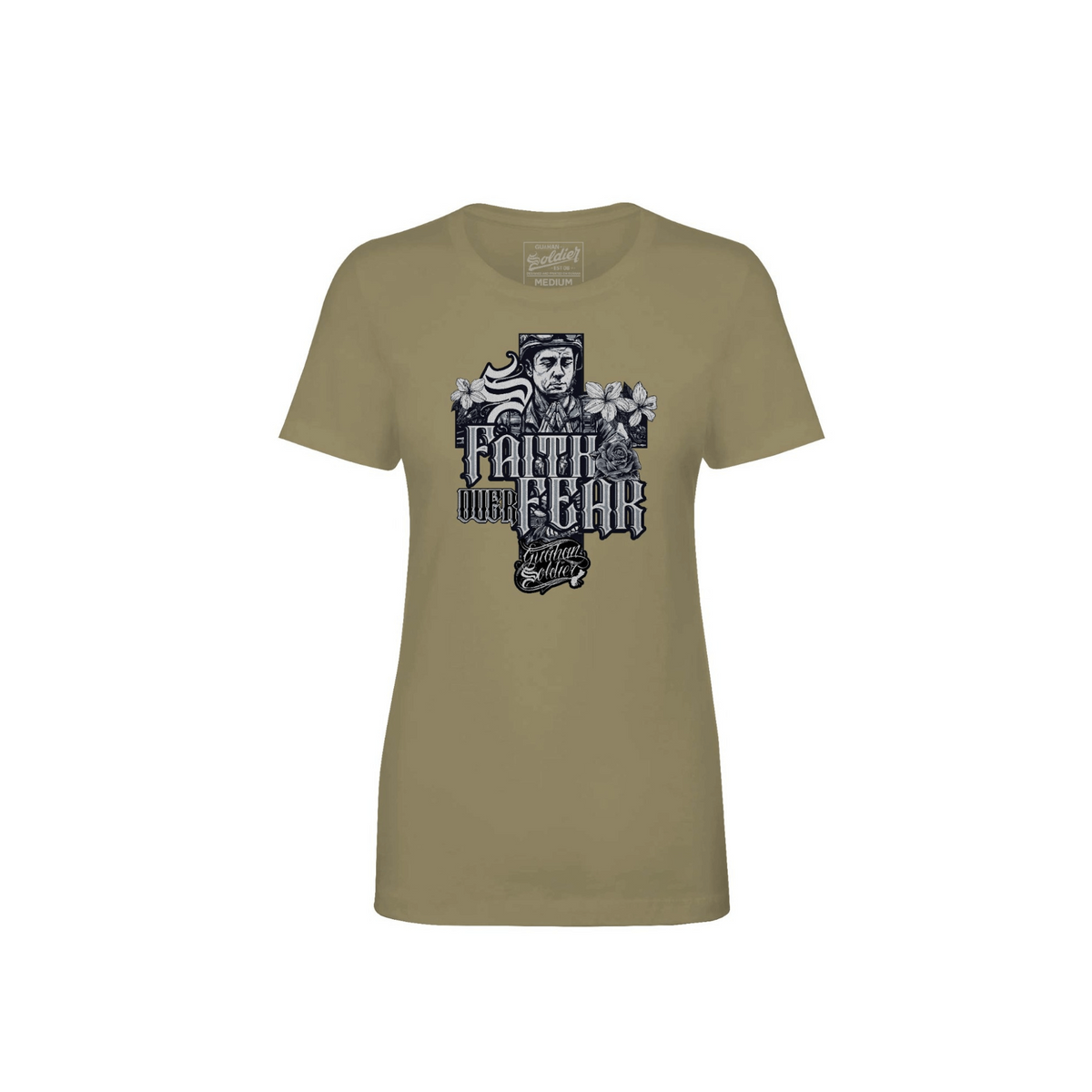 Guåhan Soldier Women’s “Faith Over Fear” T-shirt