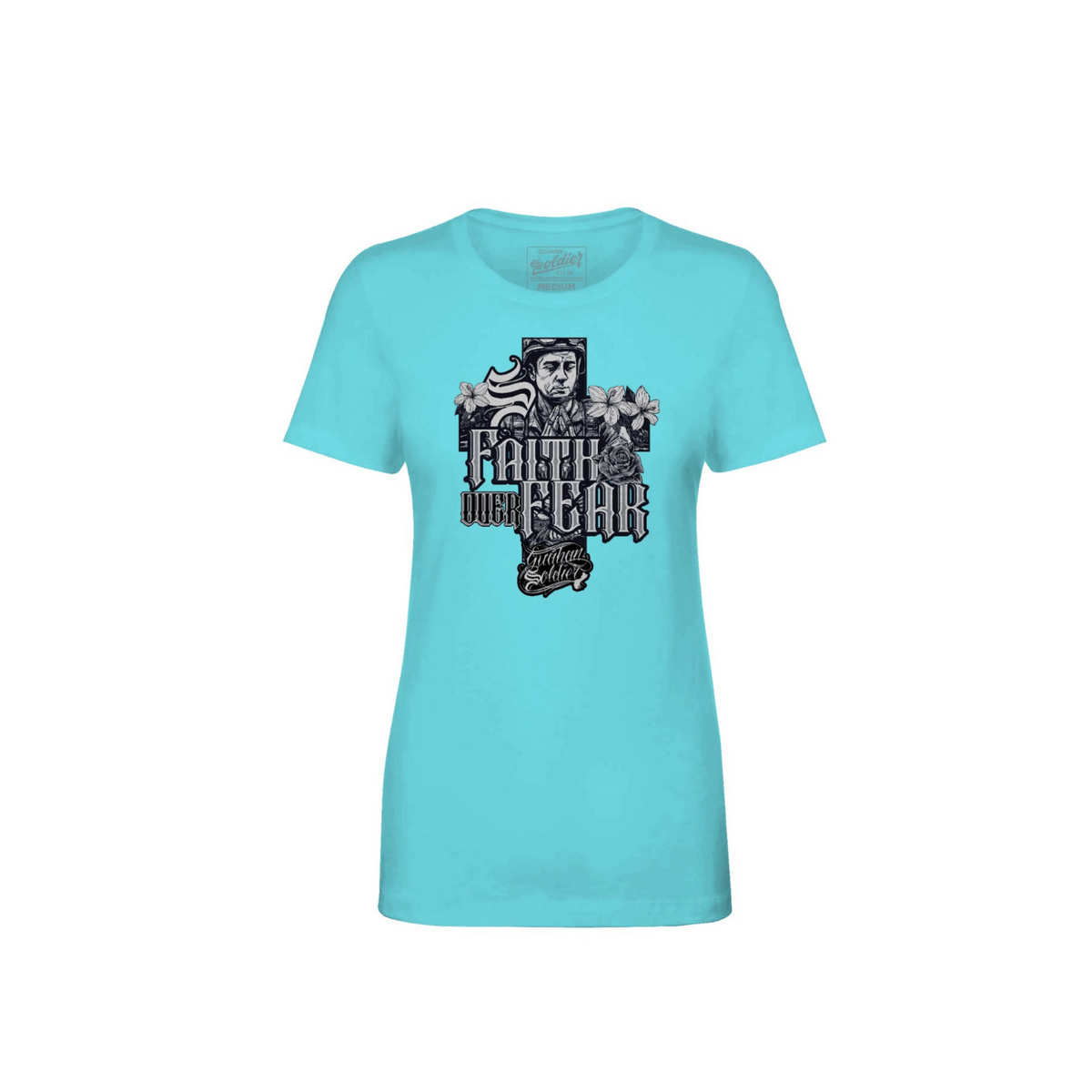 Guåhan Soldier Women’s “Faith Over Fear” T-shirt