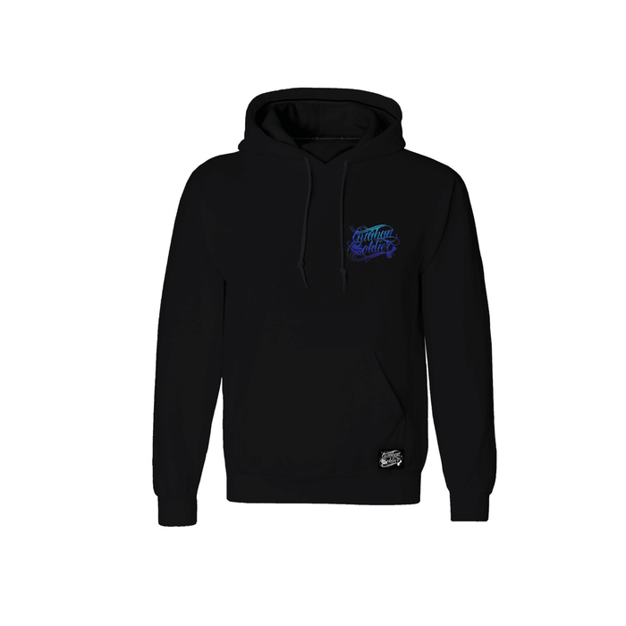 Guåhan Soldier Men’s "Script in Blue" Pullover Hoodie