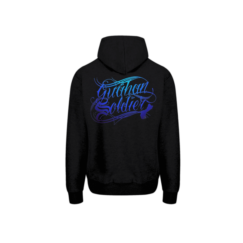 Guåhan Soldier Men’s "Script in Blue" Pullover Hoodie