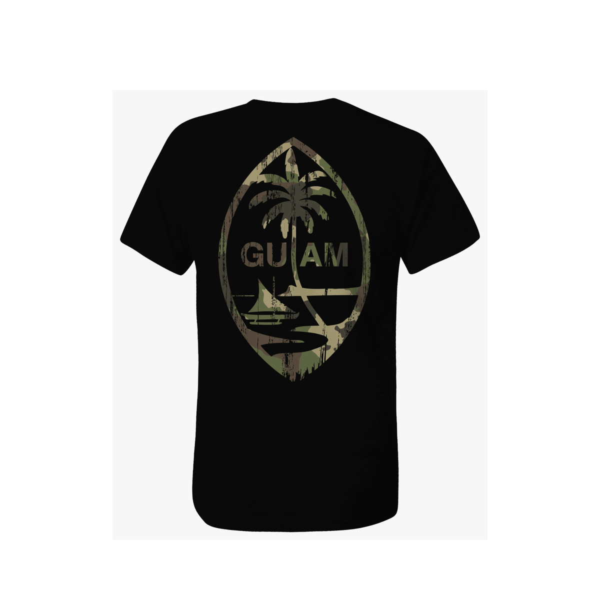 Guåhan Soldier Men’s "Script in Woodland Camo" T-shirt