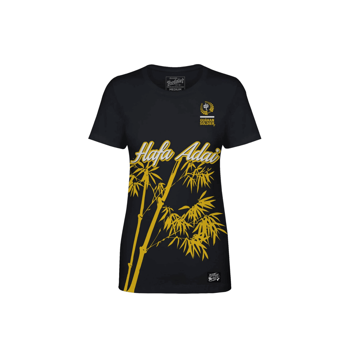 Guåhan Soldier Women’s “Hafa Adai” T-shirt – Yellow Print