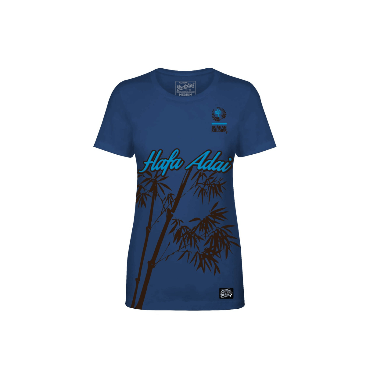 Guåhan Soldier “Hafa Adai” Women’s T-shirt – Light Blueprint