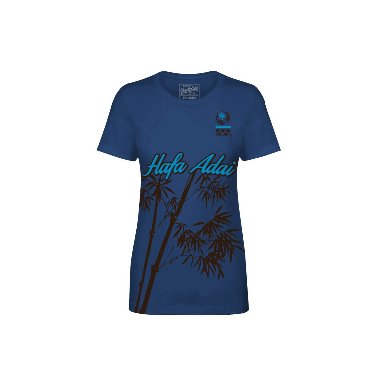Guåhan Soldier “Hafa Adai” Women’s T-shirt – Light Blueprint