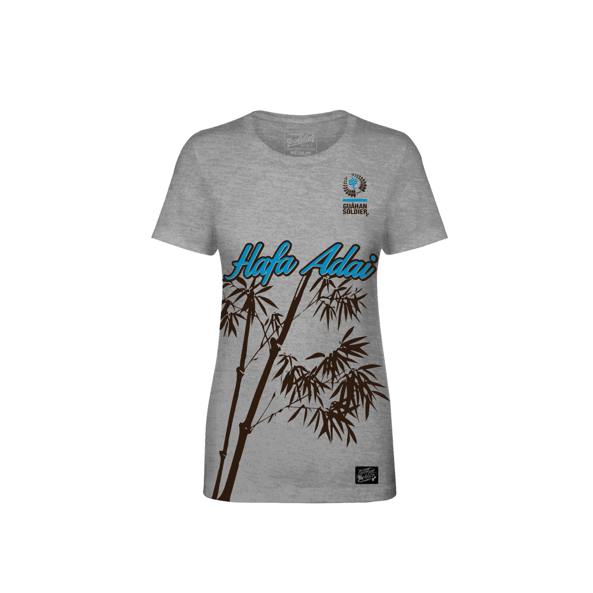 Guåhan Soldier “Hafa Adai” Women’s T-shirt – Light Blueprint