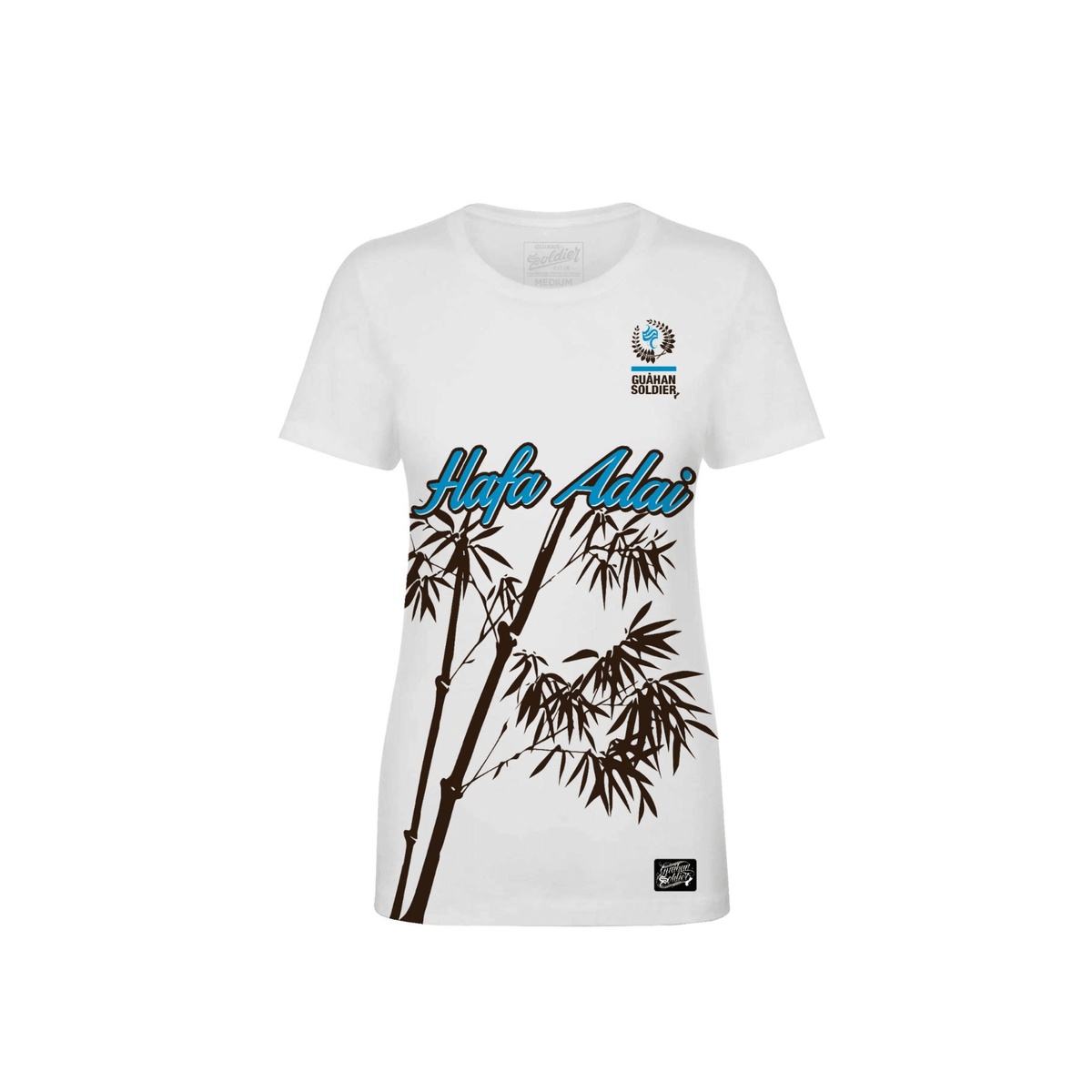 Guåhan Soldier “Hafa Adai” Women’s T-shirt – Light Blueprint