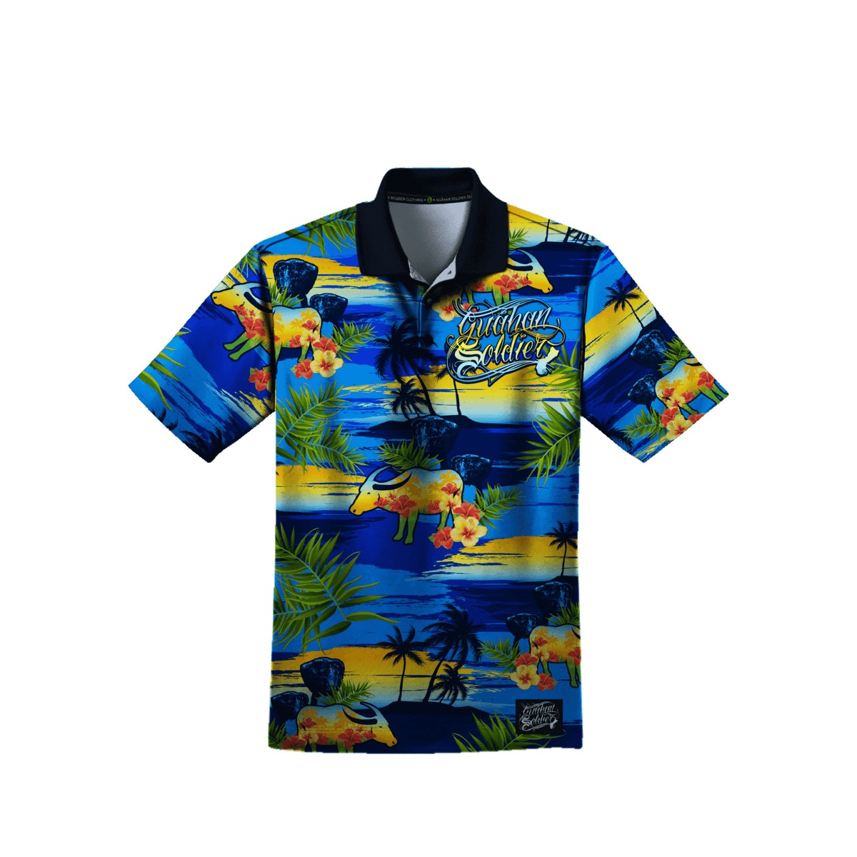 Guåhan Soldier Men’s “Hafa Adai” 3-Button Polo