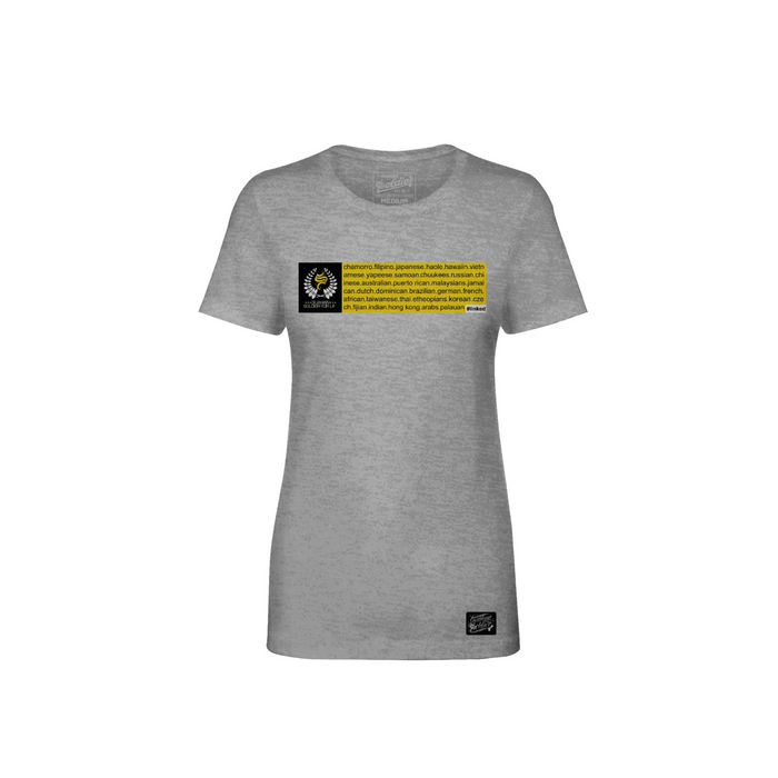 Guåhan Soldier Women’s “#linked” T-shirt – Yellow Print