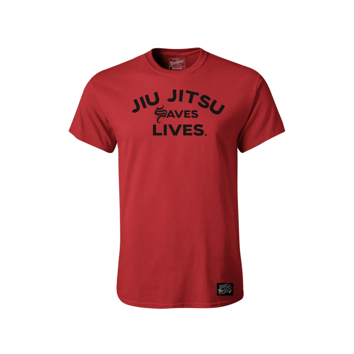 Guåhan Soldier Men’s “Jiu Jitsu Saves Lives” Solid Colored T-shirt