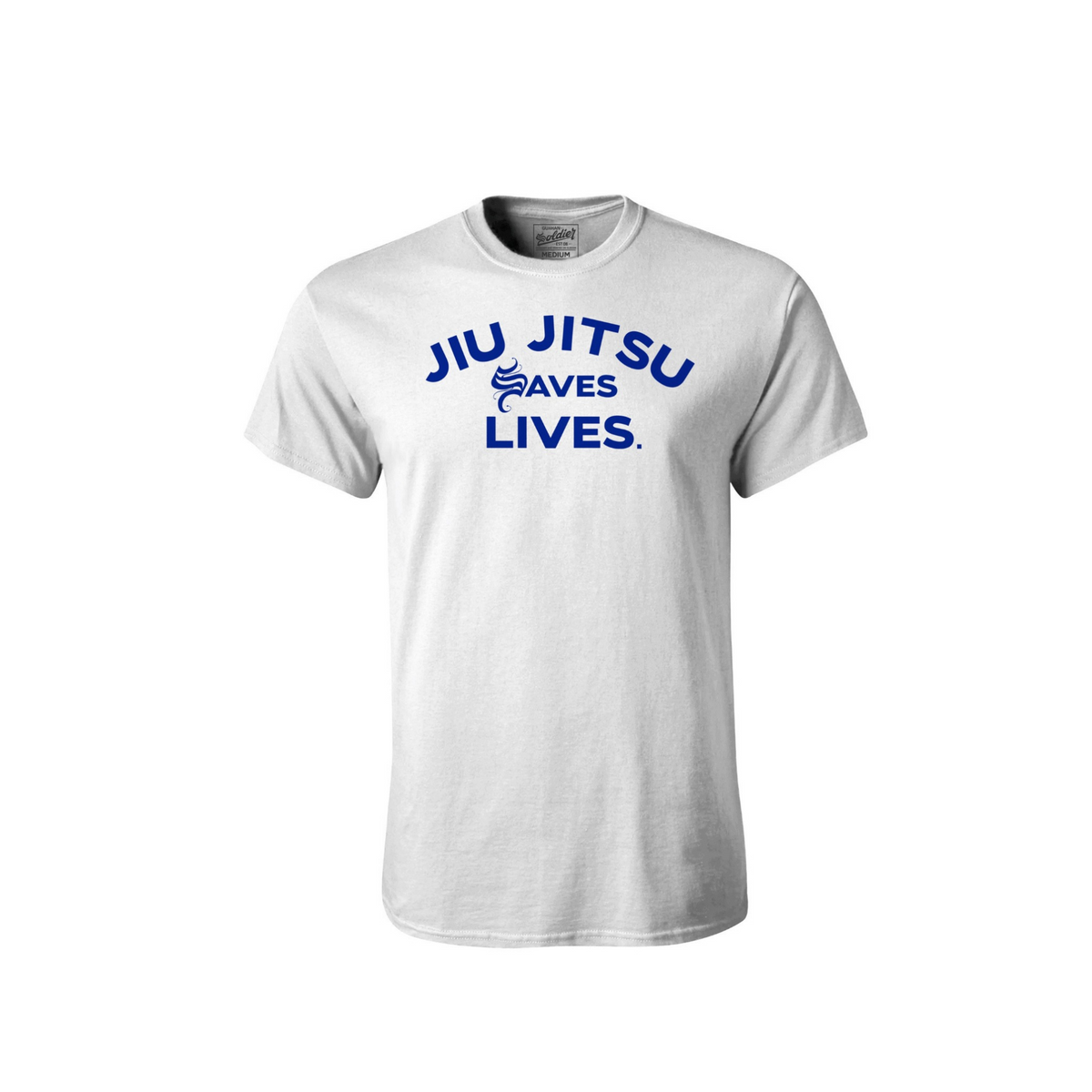 Guåhan Soldier Men’s “Jiu Jitsu Saves Lives” White T-shirt