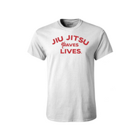 Guåhan Soldier Men’s “Jiu Jitsu Saves Lives” White T-shirt