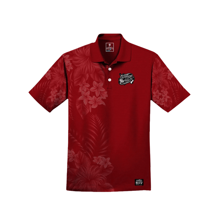 Guåhan Soldier Men’s “Guahan Floral” 3-Button Polo