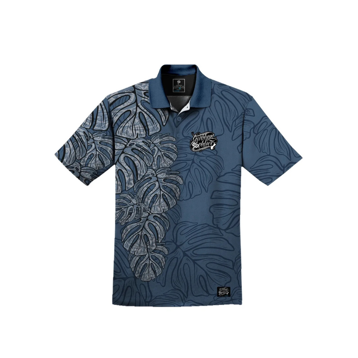 Guåhan Soldier Men’s “Monstera Leaf” 3-Button Polo