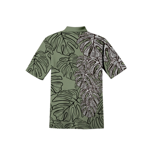 Guåhan Soldier Men’s “Monstera Leaf” 3-Button Polo