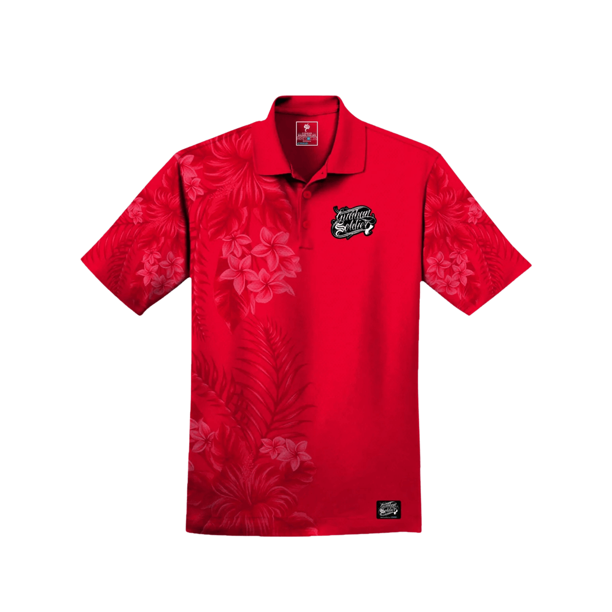 Guåhan Soldier Men’s “Guahan Floral” 3-Button Polo