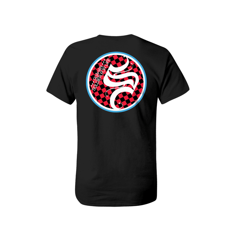 Guahan Soldier Men’s “C1 Checkered” Black T-shirt