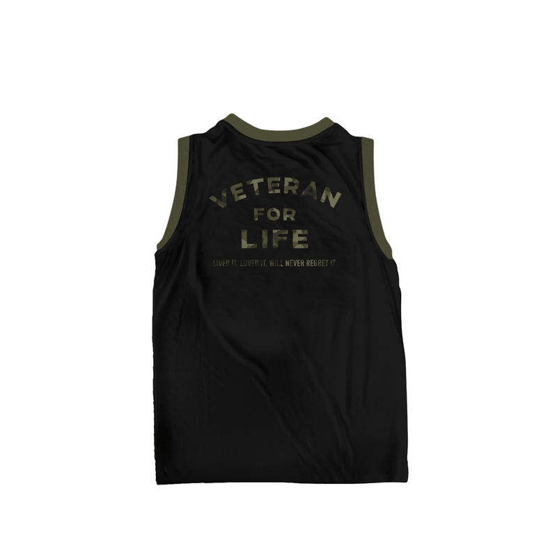 Veteran For Life Men's Drifit Tank with Camo Print