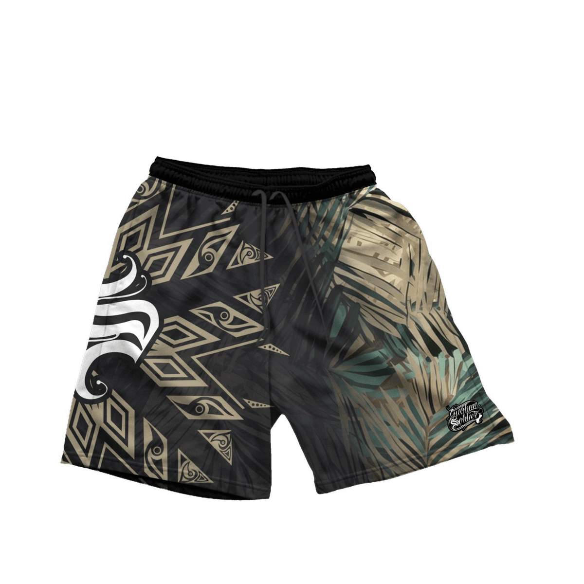 Guåhan Soldier Men’s "S" Tribal Palm Volley Shorts
